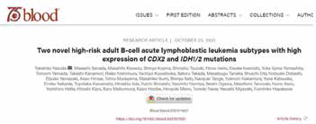 B细胞急性淋巴细胞白血病 两种新的不良预后亚型分析研究